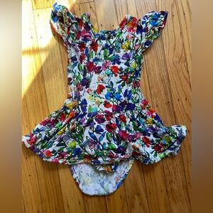 Sweet Pea Muse Threads Floral Multicolor Ruffled Bodysuit